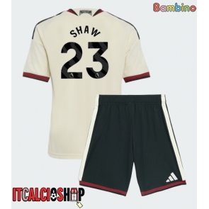 Manchester United Luke Shaw #23 Terza Maglia Bambino 2026-27 Manica Corta (+ Pantaloni corti)